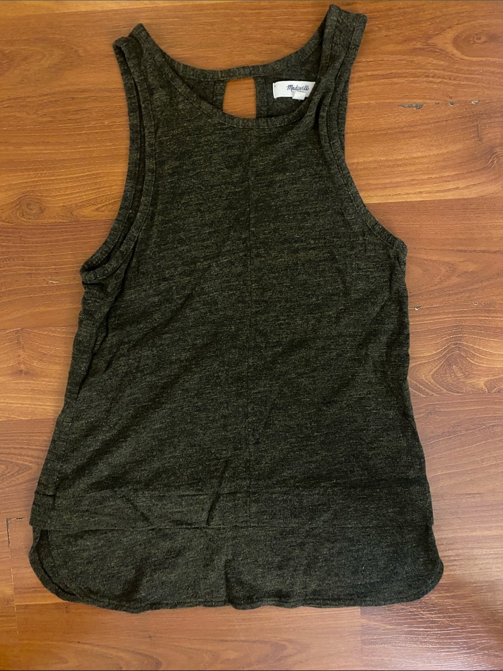 Madewell Olive Green Ribbed High-Neck Tank